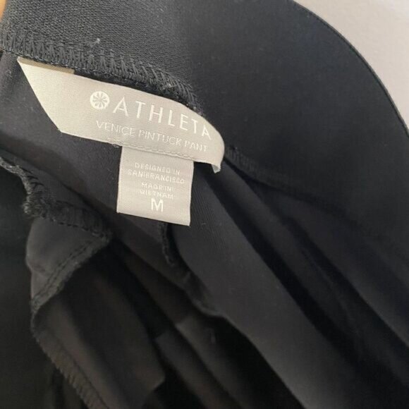 Athleta Venice Black Ponte Knit Pintuck Front Seam Pants Medium - Picture 7 of 8